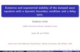 Existence and exponential stability of the damped wave equation … · 2014. 6. 16. · logouniv Existence and exponential stability of the damped wave equation with a dynamic boundary
