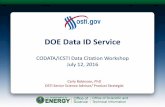 DOE Data ID Service - National Academiessites.nationalacademies.org/cs/groups/pgasite/documents/...DOE Data ID Service CODATA/ICSTI Data Citation Workshop July 12, 2016 Carly Robinson,