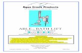 ABLE BATH LIFT - Acessinc.com · tm bath lift part number: f-25able (aquatic-bath-lift-elite) 300lbs [136 kg] maximum capacity mandatory - leave this manual with lift owner 9889 garrymore