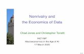 Nonrivalry and the Economics of Datachadj/JT_Data_slides.pdf · 2018. 11. 19. · Nonrivalry of Data ⇒Increasing Returns • Nonrivalry implies increasing returns to scale: Y =