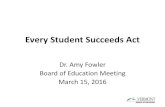 Every Student Succeeds Act · 2016. 9. 8. · Funding Formula •The Every Student Succeeds Act significantly changes the formula used in calculating states' funding for the $2.3