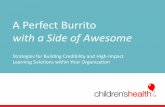 A Perfect Burrito with a Side of Awesome...Burrito . Order "My team needs to be re-trained on a process that is used very rarely. When the process is triggered, it must be executed