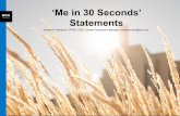 ‘Me in 30 Seconds’ Statements Center...© 2018 Brigham Young University-Idaho 0 ‘Me in 30 Seconds’ Statements. Barbara Thompson, CPRW, CEIP | Career Preparation Manager | thompsonba@byui.edu