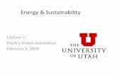 Lecture 7: Electric Power Generation February 3, 2009petra/phys3150/Lecture7.pdfSummary of Previous Lecture (3) • Possible cures of energy problem: – Significant improvements in