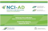 Stakeholder Meeting August 24, 2016 - Colorado...August 24, 2016. What is NCI-AD? NCI-AD ... –Reflective of the mission, vision, and values of the field –Measurable –Practical