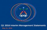 Q1 2016 Interim Management Statements - OPAP>> Total opex 13 Q1 2016 Operating Expenses Payroll expenses Marketing expenses Other operating expenses (€ ‘m) *Figures excluding Payzone