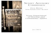 SunSet AdviSory CommiSSion · 2014. 1. 20. · Sunset Advisory Commission Representative Dennis Bonnen Chair Senator Robert ... are inscribed with the words “Texas Capitol”, decorated