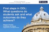 First steps in DDL: What questions do students ask and what … · 2018. 7. 23. · Query-Outcome (Q-O) Sequences Elicitation Examples Satisfactory Q: adjectives used with composition.