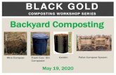 Black Gold Composting Series Workshop 2020...May 19, 2020  · LOCAL OPTIONS TO COMPOST OUTSIDE OF YOUR HOME. • Encouraging residential food scrap composting at our site. • Small