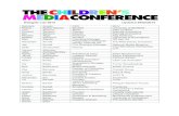 Delegate List 28.05.15 - The Children's Media Conference (CMC) · Delegate List 2015 Updated 28/05/2015 Gabriela Acosta CEO MUV Reena Akhtar Staves Student University of Sheffield
