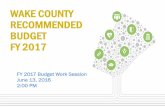 WAKE COUNTY Recommended BUDGET FY17 Budget...• $176 million remains for CIP 2013 • FY 2017 – 2023 CIP totals $1.98 B • Total 7 Years for WCPSS equals $2.16 B 12 Remaining CIP