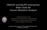 CRAVAT&and&MuPIT&Interac2ve:&& Web&Tools&for& Cancer ... · CRAVAT and muPIT: Web Services for High-Throughput Analysis of Sequence Variation in Cancer Author: Rachel Karchin Subject: