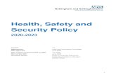 Health, Safety and Security Policy · 2020. 8. 18. · Title Health, Safety and Security Policy Amendments Updated to reflect Nottingham and Nottinghamshire single CCG status Purpose