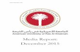 Media Report: December 2015 - American University of Ras Al … · 2020. 7. 16. · AURAK Media Report, 2015 7th December, 2015 – Al Khaleej