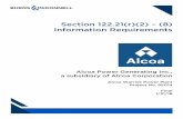Section 122.21(r)(2) – (8) Information Requirements · Section 122.21(r)(2) – (8) Information Requirements . Alcoa Power Generating Inc., a subsidiary of Alcoa Corporation . Alcoa