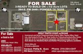 FOR SALE...All utilities are pulled to each lot. Ask about our Build-to-Suit and Seller Financing options available. PRICE PER LOT: $175,000 to $200,000 For Sale or Build to Suit USES:
