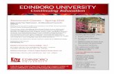 Retirement Classes – Spring 2019 - Edinboro University...Retirement Classes – Spring 2019 Rejuvenate Your Retirement – An Educational Course for Retirees Making sure you don’t