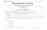 IIT-JEE Advanced Examination Paper-2 21-05-2017 Physics · 2018. 1. 19. · CAREER POINT Kota H.O. : Career Point Ltd., CP Tower, IPIA, Road No.1, Kota (Raj.), Ph: 0744-5151200 1