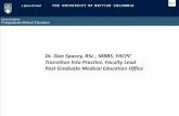 Dr. Sian Spacey, BSc., MBBS, FRCPC Transition Into ...gpscbc.ca/sites/default/files/uploads/R&R Presentation...» Faculty ot Medicine » Home » Transition into Practice Transition