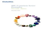 SEC Comment Letter Examples — Income Taxes€¦ · This edition of SEC Comment Letter Examples — Income Taxes contains extracts of SEC staff comments on topics including a registrant’s