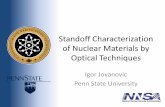 Standoff Characterization of Nuclear Materials by Optical … · 2019. 9. 10. · Consortium for Verification Technology: Kick-Off Workshop - October 16 th & 17 th, 2014 Challenges