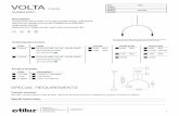 Volta T-3535 T-3536 suspension lamp estiluz spec sheet · 2019. 10. 22. · VOLTA 3 T-3535C / T-3536C Date Type Project Location Model # Quantity Speci˜er ESTILUZ, S.A. Carretera