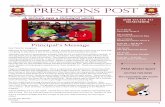 TH July, 2018 May 2018 PRESTONS POST · 2019. 10. 18. · Term 2– Week 10 1 . 2018. PRESTONS POST Principal’s Message Phone: ... The competition will resume Term 3 Week 1 . Wednesday