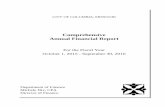 Comprehensive Annual Financial Report...October 1, 2015 - September 30, 2016 Department of Finance Michele Nix, CPA Director of Finance. CITY OF COLUMBIA, MISSOURI Comprehensive ...