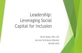 Leveraging Social Capital for Inclusion · 2018. 11. 6. · Leveraging Social Capital for Inclusion u Structural Leadership: Building Viable Organizations u 1. Build the foundation