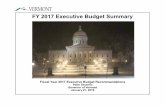 FY 2017 Executive Budget Summary - Vermont · 2016. 6. 30. · FY 2017 Governor's Recommended Budget - Pie Charts - by Function and Fund 18 FY 2017 Governor's Recommended Budget—All