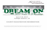 June 5-8, 2017 College Station, TX COUNTY REGISTRATION …travis-tx.tamu.edu/files/2010/06/2017-Roundup... · 2017. 4. 12. · Texas 4-H Roundup will be held in College Station, Texas