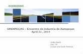 SINDIPEÇAS Encontro da Industria de Autopeças April 22 , 2019 · 2019. 4. 30. · Heated Discussion in Europe about inner City NOx and Particle Pollution require OEM to demonstrate
