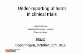 Under-reporting of harm in clinical trials · 2016. 12. 22. · Under-reporting of harm In clinical trials perception of harm in patients vs. physicians reporting of detected harm
