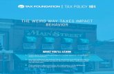 The Weird Way Taxes Impact Behavior · 2020. 9. 9. · The Weird Way Taxes Impact Behavior TAX Policy 101 What You’ll Learn 1. Learn about how taxes can influence human behavior