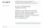 GAO-20-190, U.S. Postal Service: Offering Nonpostal Services through Its Delivery ... · 2020. 5. 5. · delivery network of mail carriers and delivery vehicles that move mail from