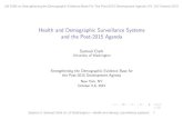 Health and Demographic Surveillance Systems and the Post-2015 … · 2015. 12. 11. · Health and Demographic Surveillance Systems - HDSS 2/23 UN EGM on Strengthening the Demographic