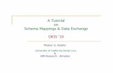 A Tutorial on Schema Mappings & Data Exchange DEIS ‘10 · Informatica IBM (Cognos, Ascential) SAP – Business Objects Microsoft ... Schema mappings constitute the essential building