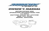 OWNER’S MANUALbarracudapumps.com/manuals/6913220-BA92900 Manual.pdfOWNER’S MANUAL INSTALLATION AND OPERATION INSTRUCTIONS FOR 12 VOLT BATTERY BACK-UP SYSTEM SKU: 691-3220 MODEL: