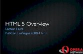 HTML 5 Overview - Lachlan Hunt · 2008. 11. 6. · HTML 5 Overview Lachlan Hunt PubCon, Las Vegas 2008-11-13. New Structure and Semantics. footer menu title small ... Parsing HTML