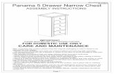 Panama 5 Drawer Narrow Chest SECWG0817MY2 · Panama 5 Drawer Narrow Chest ASSEMBLY INSTRUCTIONS IMPORTANT PLEASE READ BEFORE YOU CONTINUE FURTHER CARE AND MAINTENANCE After unpacking