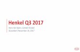 Henkel Q3 2017 · 2017. 11. 14. · Q3 2017 –Henkel Investor & Analyst Call Nov 14, 2017 34 Upcoming events February 22, 2018 FY 2017 Earnings Release April 9, 2018 Annual General
