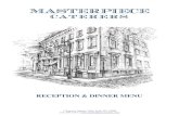 Masterpiece Reception & Dinner Menu · 1 Hanover Square | New York, NY 10004 212-269-2323 |  RECEPTION & DINNER MENU