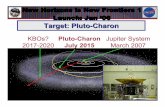 Target: Pluto-Charon...Launch 19 Mar 2008 C3: 103 km2/s2 Jupiter flyby 12 Aug 2009 C/A range: 24 RJ Uranus flyby 07 Oct 2015 C/A range: 2.4 RU 1999 TC36 Flyby 15 Sept 2020 Speed: 12