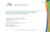 GREATER VERNON RECREATION SERVICES...September 4 2020 “Through Recreation we improve quality of life.” 1 GREATER VERNON RECREATION SERVICES COVID-19 RISK MITIGATION PLAN (COVID-19