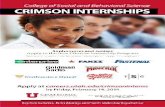 College of Social and Behavioral Science CRIMSON ... · College of Social and Behavioral Science CRIMSON INTERNSHIPS Sophomores and Juniors Apply to the new Crimson Internship Program