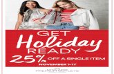 NOVEMBER 1-17...25% OFF A SINGLE ITEM IN-STORE ABERCROMBIE & FITCH Excludes fragrance and gift cards. ABERCROMBIE KIDS ACOSTA’S HOME CONSIGNMENT All furniture including sofas, sectionals,