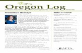 Oregon Log - MemberClicks · 2019. 11. 7. · Page 2 - October 2019 OPTA OREGON LOG OPTA Board President Christina Howard, PT, MPT Eugene, OR howardc@lanecc.edu Vice President Carol-Ann