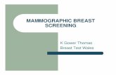 MAMMOGRAPHIC BREAST SCREENING · Safe Easily performed Acceptable Specific Good uptake Good coverage Simple Reliable Cost effective Reproducible Sensitive. Screening method Mammography