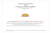 DIGITAL NOTES ON CLOUD COMPUTING - MRCET Manuals/IT/R15A0529_CloudComputing_N… · Cloud Computing Page 4 INDEX S.NO Title Page No 1 Computing Paradigm & Degrees of Parallelism 5