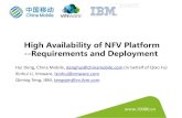 High Availability of NFV Platform --Requirements and ... · High Availability of NFV Platform --Requirements and Deployment Hui Deng, China Mobile, denghui@chinamobile.com (in behalf